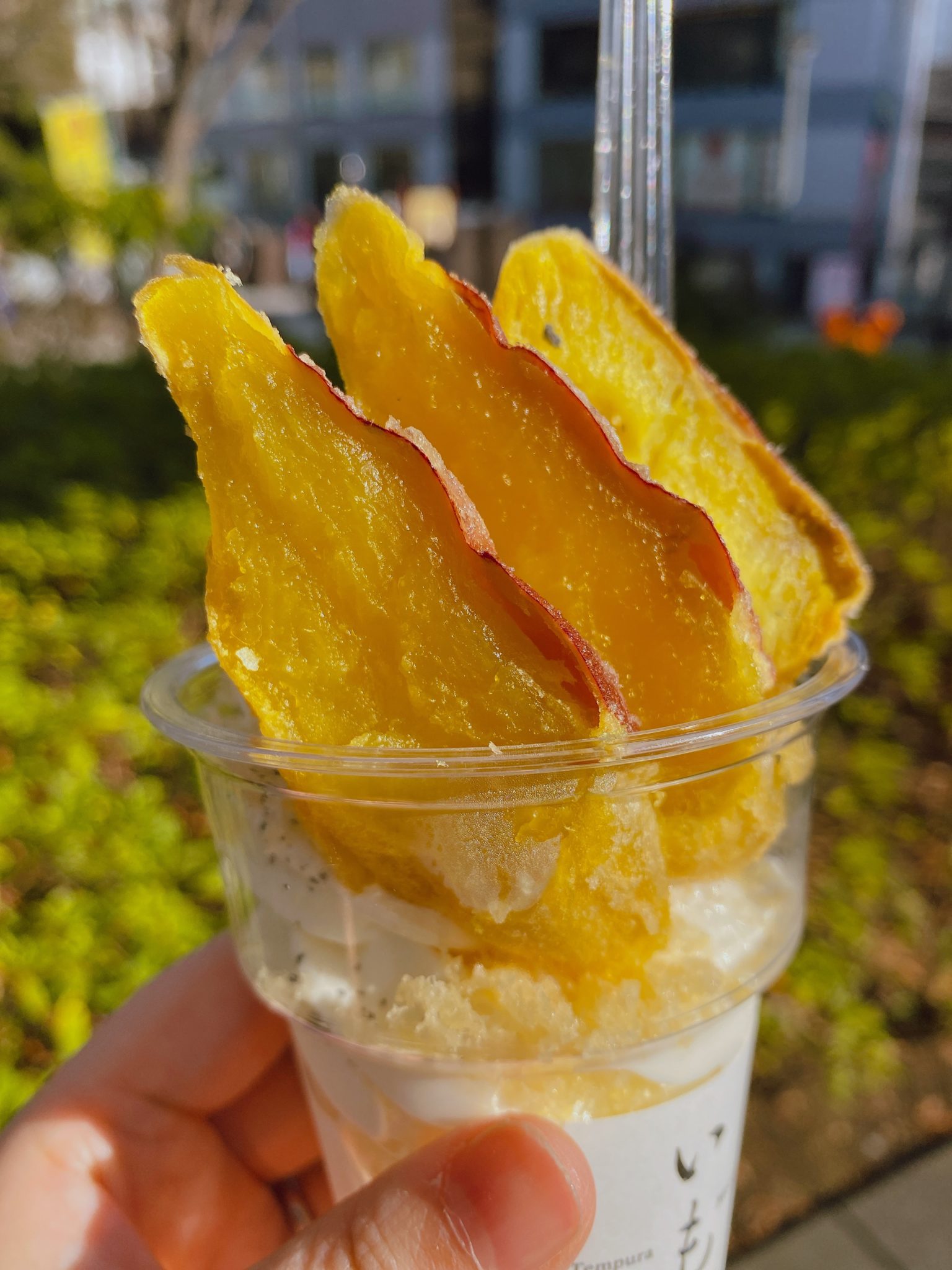 Tempura Motoyoshi いも＠代官山 いも天と塩ソフトクリームのコラボ「塩ソフト丸十」 ぶんぐるめ