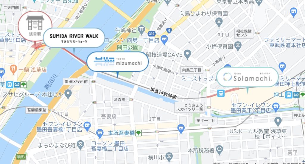 すみだリバーウォークは浅草から東京ミズマチを結ぶ 気持ち良いお散歩コース ぶんぐるめ